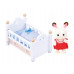 Sylvanian Families Chocolate Rabbit Baby and Bed Set